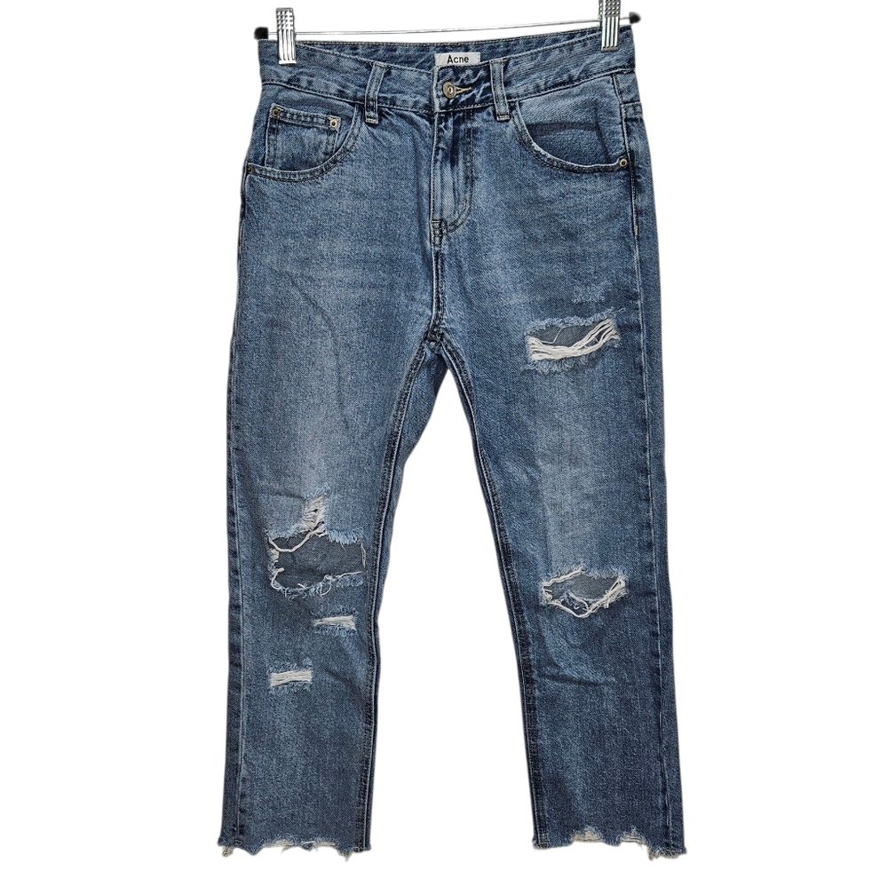 Acne Studios Jeans Women's Size 27 Distressed Blue Denim Designer Luxury